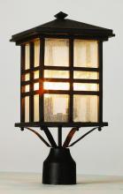  4639 BK - Huntington 2-Light Craftsman Inspired Seeded Glass Post Mount Lantern Head